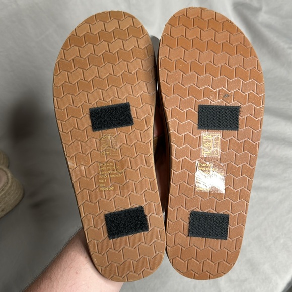 J. Crew Factory Mens Double-layer flip-flops in Tan/Navy - Picture 7 of 8